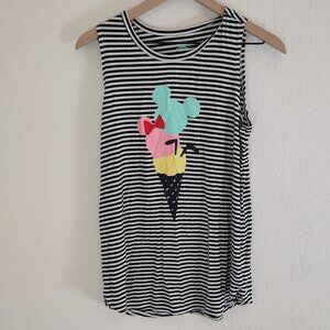 Disney Small S Tank Top Shirt Disney World Disneyland Ice Cream Sleeveless Black